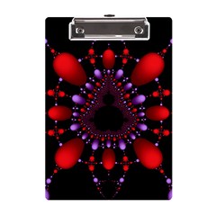 Fractal Red Violet Symmetric Spheres On Black A5 Acrylic Clipboard by Ket1n9