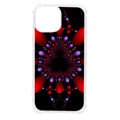 Fractal Red Violet Symmetric Spheres On Black Iphone 13 Mini Tpu Uv Print Case by Ket1n9