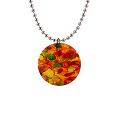 Leaves Texture 1  Button Necklace by Ket1n9