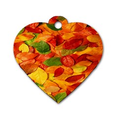 Leaves Texture Dog Tag Heart (one Side) by Ket1n9