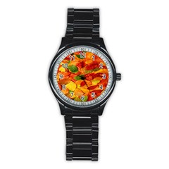 Leaves Texture Stainless Steel Round Watch by Ket1n9