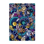 Cartoon Hand Drawn Doodles On The Subject Of Space Style Theme Seamless Pattern Vector Background A5 Acrylic Clipboard Back