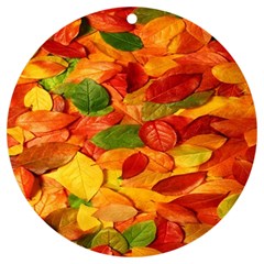 Leaves Texture Uv Print Acrylic Ornament Round by Ket1n9