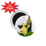 White Wine Red Wine The Bottle 1.75  Magnets (10 pack)  Front