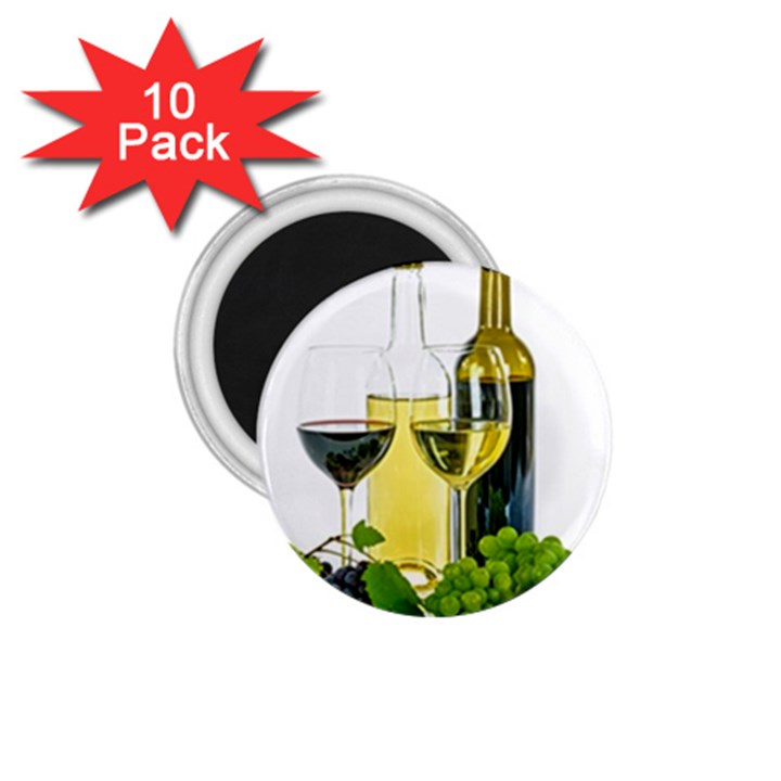 White Wine Red Wine The Bottle 1.75  Magnets (10 pack) 