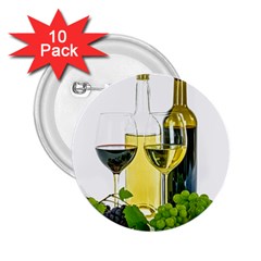 White Wine Red Wine The Bottle 2 25  Buttons (10 Pack)  by Ket1n9