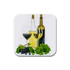 White Wine Red Wine The Bottle Rubber Square Coaster (4 Pack) by Ket1n9