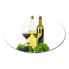 White Wine Red Wine The Bottle Oval Magnet by Ket1n9