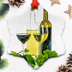 White Wine Red Wine The Bottle Snowflake Ornament (two Sides) by Ket1n9