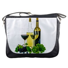 White Wine Red Wine The Bottle Messenger Bag by Ket1n9