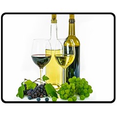 White Wine Red Wine The Bottle Two Sides Fleece Blanket (medium) by Ket1n9