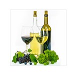 White Wine Red Wine The Bottle Square Satin Scarf (30  x 30 ) Front