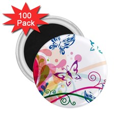 Butterfly Vector Art 2 25  Magnets (100 Pack)  by Ket1n9