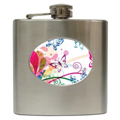 Butterfly Vector Art Hip Flask (6 Oz) by Ket1n9