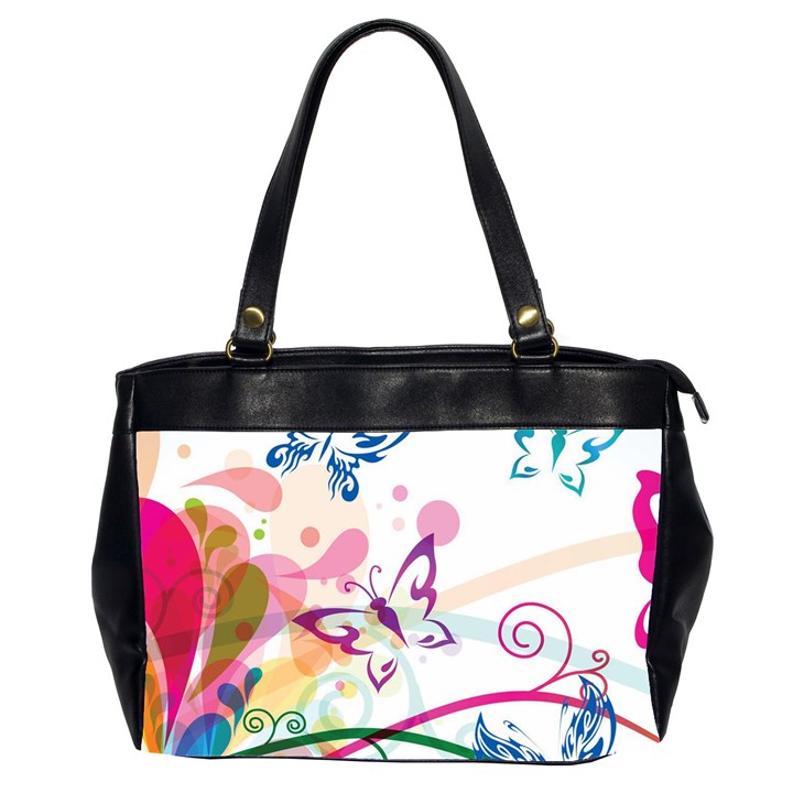 Butterfly Vector Art Oversize Office Handbag (2 Sides)