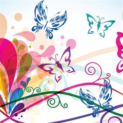 Butterfly Vector Art Play Mat (square) by Ket1n9