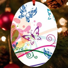 Butterfly Vector Art Uv Print Acrylic Ornament Oval by Ket1n9