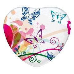 Butterfly Vector Art Heart Glass Fridge Magnet (4 Pack) by Ket1n9