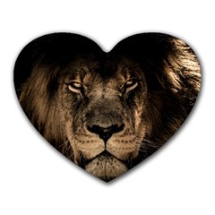 African Lion Mane Close Eyes Heart Mousepad by Ket1n9