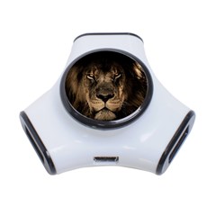 African Lion Mane Close Eyes 3-port Usb Hub by Ket1n9