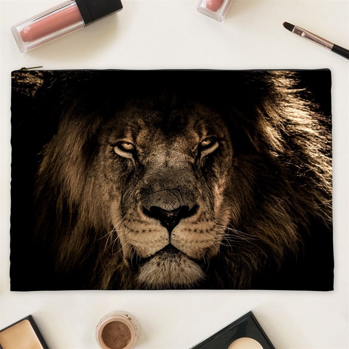 African Lion Mane Close Eyes Cosmetic Bag (XXL)