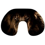 African Lion Mane Close Eyes Travel Neck Pillow Front