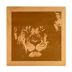 African Lion Mane Close Eyes Wood Photo Frame Cube by Ket1n9