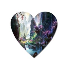 Fantastic World Fantasy Painting Heart Magnet by Ket1n9