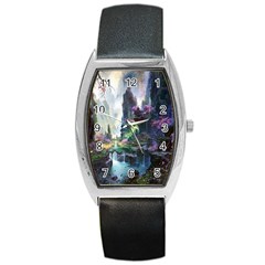 Fantastic World Fantasy Painting Barrel Style Metal Watch by Ket1n9