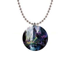 Fantastic World Fantasy Painting 1  Button Necklace by Ket1n9