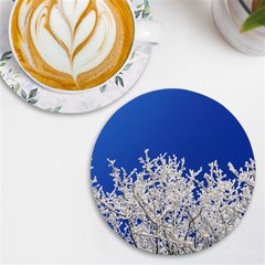 Crown Aesthetic Branches Hoarfrost Uv Print Round Tile Coaster by Ket1n9