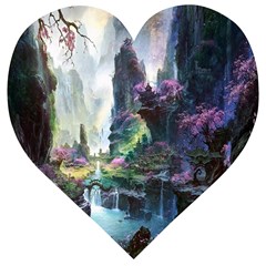 Fantastic World Fantasy Painting Wooden Puzzle Heart by Ket1n9