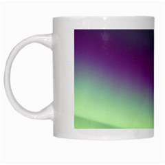 Aurora Stars Sky Mountains Snow Aurora Borealis White Mug by Ket1n9