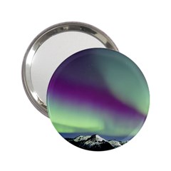 Aurora Stars Sky Mountains Snow Aurora Borealis 2 25  Handbag Mirrors by Ket1n9