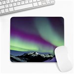 Aurora Stars Sky Mountains Snow Aurora Borealis Large Mousepad Front