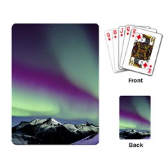 Aurora Stars Sky Mountains Snow Aurora Borealis Playing Cards Single Design (rectangle) by Ket1n9