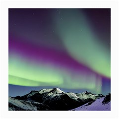 Aurora Stars Sky Mountains Snow Aurora Borealis Medium Glasses Cloth by Ket1n9