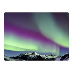 Aurora Stars Sky Mountains Snow Aurora Borealis Two Sides Premium Plush Fleece Blanket (mini) by Ket1n9