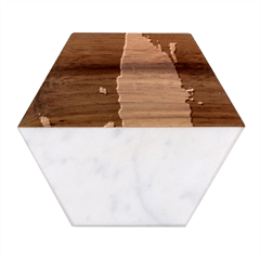 Northern-lights-plasma-sky Marble Wood Coaster (hexagon)  by Ket1n9