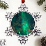 Northern-lights-plasma-sky Metal Large Snowflake Ornament Front