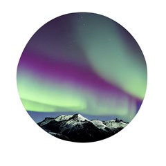 Aurora Stars Sky Mountains Snow Aurora Borealis Mini Round Pill Box by Ket1n9