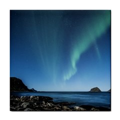 Aurora Borealis Lofoten Norway Tile Coaster by Ket1n9