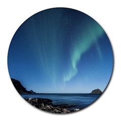 Aurora Borealis Lofoten Norway Round Mousepad