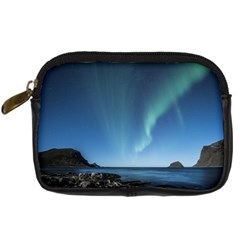 Aurora Borealis Lofoten Norway Digital Camera Leather Case