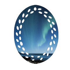 Aurora Borealis Lofoten Norway Ornament (oval Filigree) by Ket1n9