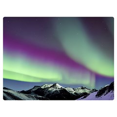 Aurora Stars Sky Mountains Snow Aurora Borealis Two Sides Premium Plush Fleece Blanket (extra Small) by Ket1n9