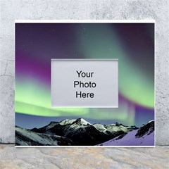 Aurora Stars Sky Mountains Snow Aurora Borealis White Wall Photo Frame 5  X 7  by Ket1n9