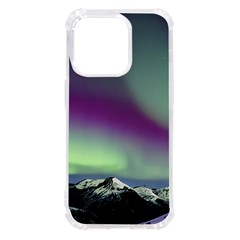 Aurora Stars Sky Mountains Snow Aurora Borealis Iphone 14 Pro Tpu Uv Print Case by Ket1n9