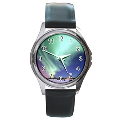 Aurora Borealis Alaska Space Round Metal Watch by Ket1n9