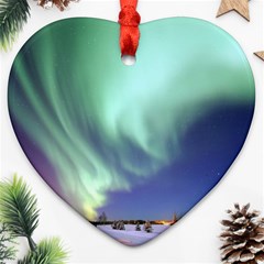 Aurora Borealis Alaska Space Ornament (heart) by Ket1n9